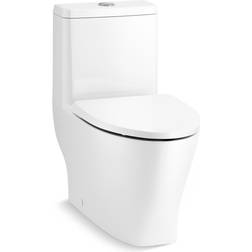 Kohler Reach 1-piece 1.28 GPF Dual Flush Elongated Toilet in White Seat Not Included