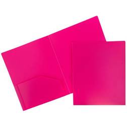 Jam Paper Heavy Duty Plastic 2-Pocket Folders, 6ct.