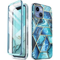 Supcase iPhone 14 13 i-Blason Cosmo Marble Cover m. Skærmbeskyttelse Ocean Blue