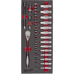 Milwaukee 3/8" Topnøglesæt EVA skum 4932479825 Topnøgle