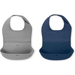 OXO TOT Gray Navy Roll Up Bib (2 Pack)