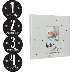 Pearhead Hello Baby, Baby's Memory Book and Belly Sticker Set