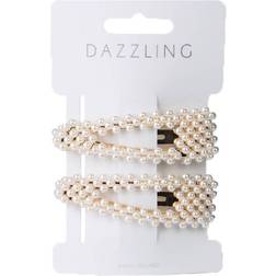 Dazzling Hår 2-pack Barettes Pearls