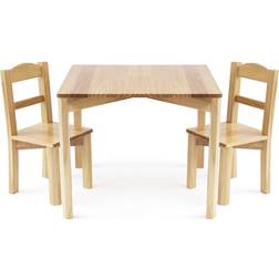 Humble Crew Hayden Kids Real Wood Tabletop 2-Chairs Grain