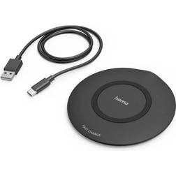Hama QI-FC15, Indendørs, USB, Trådløs opladning, Sort