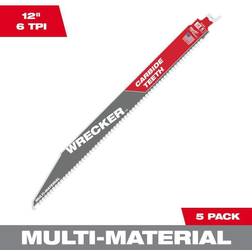 Milwaukee 12" 6 TPI THE WRECKER with Carbide Teeth SAWZALL Blade 5PK