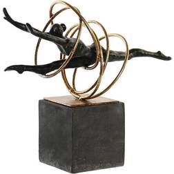 Dkd Home Decor Black Golden Metal Resin Modern Figurine