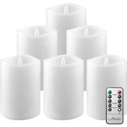 Stonebriar Collection Flameless Pillar LED Candle 4" 6pcs