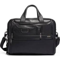 Tumi Expandable Organizer Laptop Brief Black Leather one size