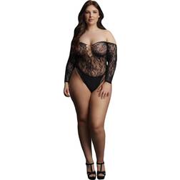 Le Désir Body curvy con piedras de purpurina negro Negro