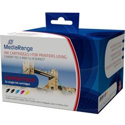 MediaRange Pack de 5 Noir Jaune Cyan