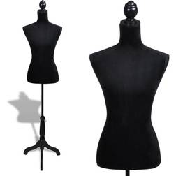 vidaXL Ladies Bust Display Black Female Mannequin Female Dress Form