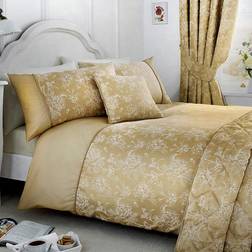 Serene Jasmine Floral Weave Rich Duvet Cover Beige, Gold
