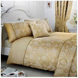 Serene & Drapes Woven Jasmine Jacquard Duvet Cover Gold, Beige