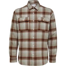 Selected Checkered Shirt - Oatmeal