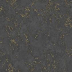 Dutch Wallcoverings Wallpaper Marble Black and Gold