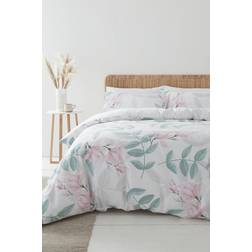 Bianca Anise 400 Thread Count Blush Duvet Cover White, Green, Pink