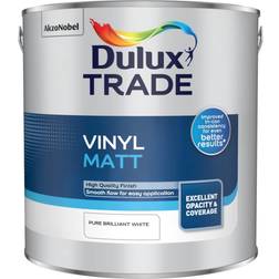 Dulux Trade Vinyl Matt Paint Pure Ceiling Paint, Wall Paint White 2.5L