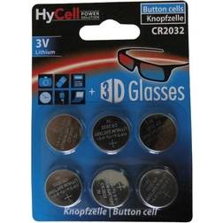 Hycell 1516-0026, Engangsbatteri, CR2032, Lithium, 3 V, 6 stk, Sølv