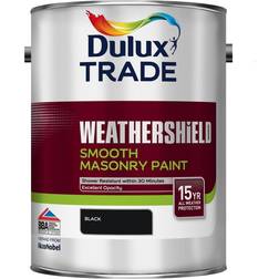 Dulux Trade Weathershield Smooth Masonry Paint 5ltr Wall Paint Black