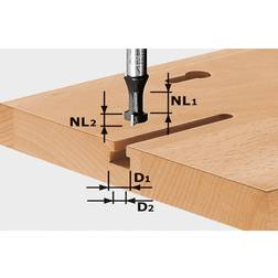 Festool T-notfræser HW, skaft 8 mm HW S8 D10,5/NL13