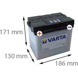 Varta 530 034 12 MC-batteri 12 volt 30 Ah pol till vänster)