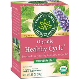 Traditional Medicinals Organic Healthy Cycle Raspberry Leaf Herbal Tea 0.8oz 16pcs