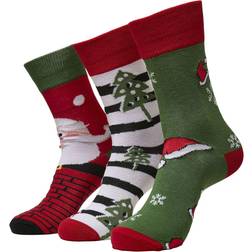 Urban Classics Stripe Santa Christmas Socks 3-Pack Strumpor Unisex flerfärgad