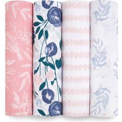 Aden + Anais Essentials Swaddle Blankets Flowers Bloom 4pk