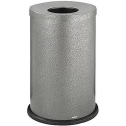 SAFCO Open-top Waste Receptacle, Round, Steel, 35 Gal, Black