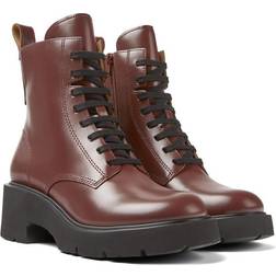 Camper Flat Ankle Boots Woman Burgundy