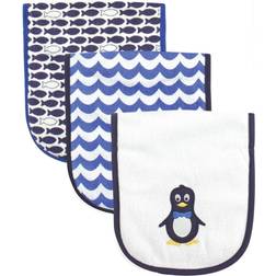 Luvable Friends Burp Cloth, 3-Pack, One Size Mr. Penguin-Blue ONE SIZE