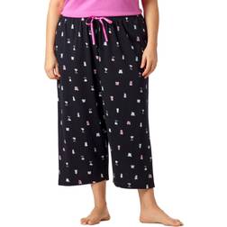 Hue Plus Printed Capri Pajama Pants Cocktails 3X