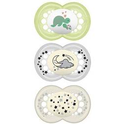 Mam 16-36M 3-Pack Air Day/Night Pacifiers in White