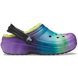 Crocs Kid's Classic Lined Out Of This World Clog - Black/Lime Punch