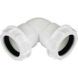 FloPlast FloPlast Universal White Compression 90Â° Waste pipe Bend (Dia)32mm