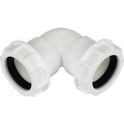 FloPlast Universal White Compression 90Â° Waste pipe Bend (Dia)32mm