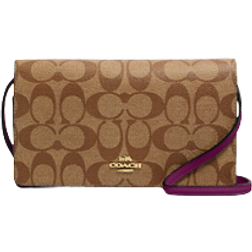 Coach Anna Foldover Clutch Crossbody In Signature Canvas - Dark Magenta