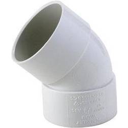 FloPlast White Solvent weld 45Â° Waste pipe Bend (Dia)40mm