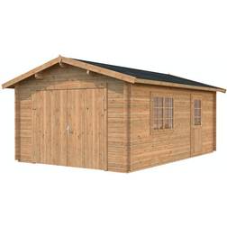 Palmako Roger garage brun grundbehandlet 19,0 m2 (Areal )