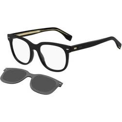 HUGO BOSS Bio-acetate black with clip-on sun lenses