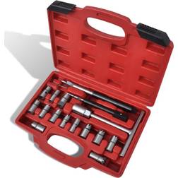 vidaXL 17 Diesel Injector Seat Cutter Set Garage Vehicle