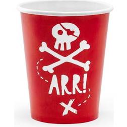 PartyDeco Pappersmuggar Pirates Party 220 ml 6 st