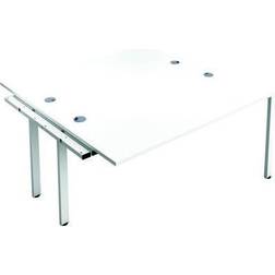 Jemini 2 Person Extension Bench Desk 1400x1600x730mm WhiteWhite