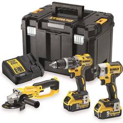 Dewalt Pack de 3 outils sans fil 18V Li-ion XR 2 x 5,0Ah