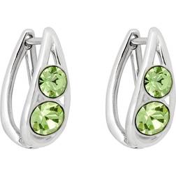 Fiorelli Sterling Teardrop Peridot Crystals Hoop Earrings E6161G