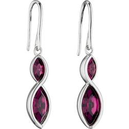 Fiorelli Sterling Amethyst Crystal Navette Dangle Earrings