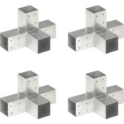 vidaXL Conectores De Postes En x 4 Uds Metal Galvanizado 71x71 mm