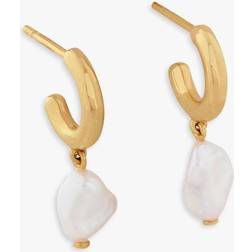 Monica Vinader Nura Keshi Pearl Huggie Earrings Pearl