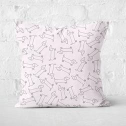 Sausage Dog Pattern Square Cushion Touch